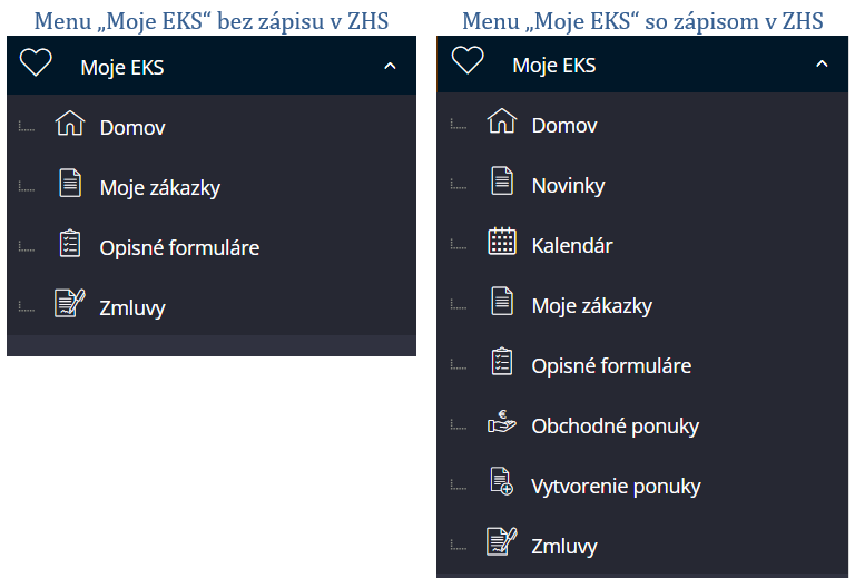 ukážka z menu v EKS bez a so zápisom v ZHS