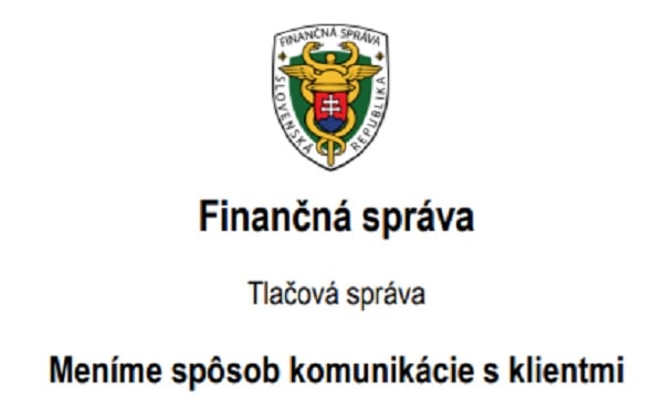 logo a text Finančná správa