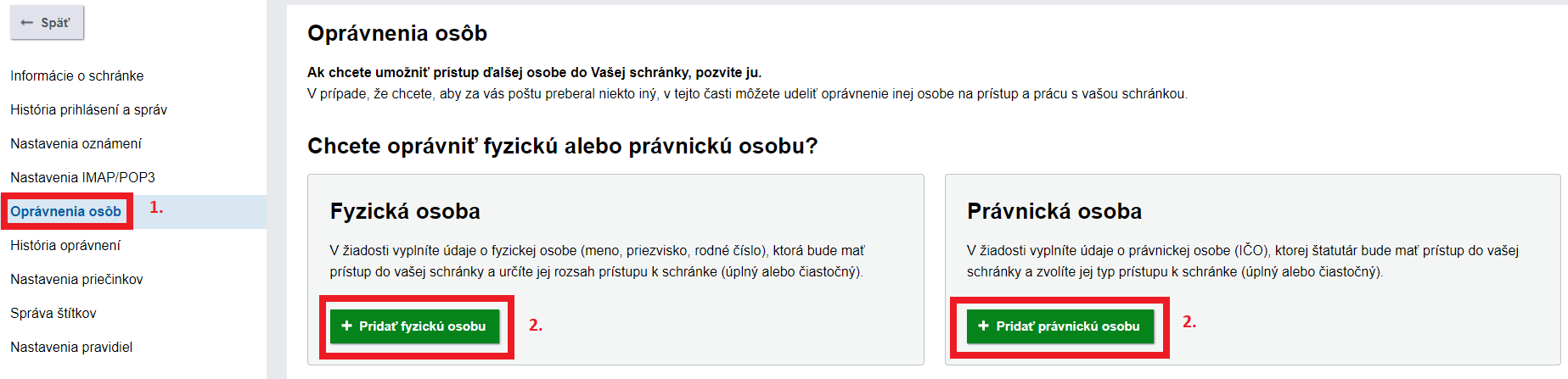 printscreen Slovensko.sk oprávnenia osôb